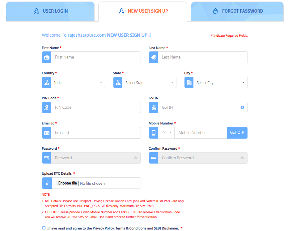 New User Signup